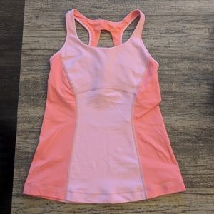 Lululemon Coral/Pink Athletic Top